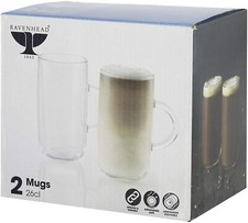  Ravenhead Entertain Set Of Glass Mugs Coffee Latte Glasses 26CL Pk2 