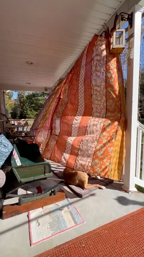 Vintage silk sari curtain pc - sari,