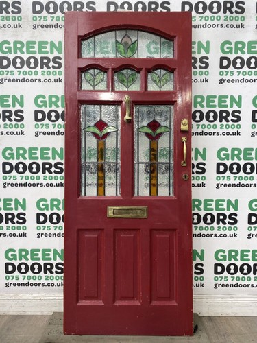 Stained glass front door 1930s - stained,
