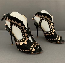 SOPHIA WEBSTER RIKO HEELS - BLACK SUEDE SHOES - Size EU 38.5 - UK 5.5