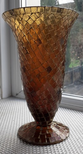 Retro style brown amber mosaic - brown,