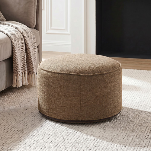Round stool linen bean - linen,