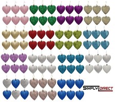 6pc heart glitter baubles - glitter,
