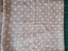 Polkadot Chiffon Fabric Light Coffee Coloured With White Spots 120x100cm Approx
