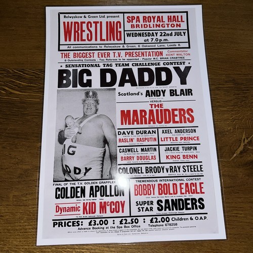 Laminated print wrestling - laminated, re-print