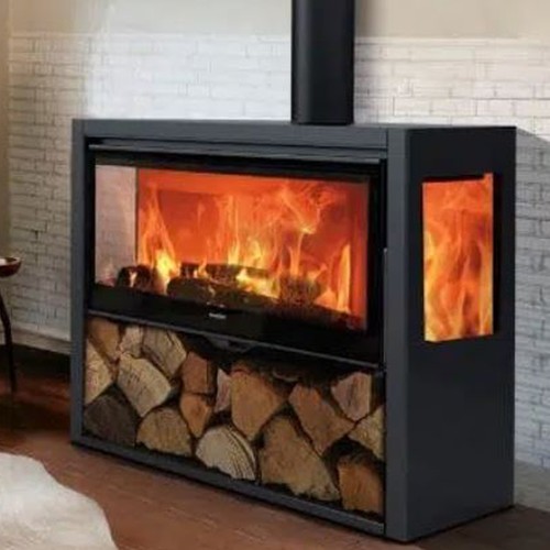 Wood burning stove - burning,
