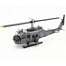Modubrix Mocs Building Blocks UH-1H Iroquois Huey Military Helicopter Bricks Toy