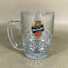 Vintage Glass Beer Mug Tankard Carling Black Label Lager