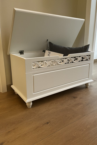 Wooden storage trunk blanket - storage,