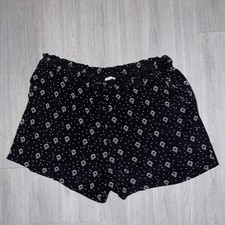 TU LADIES STRETCH BLACK MIX LOUNGE CASUAL SHORTS PYJAMA SHORTS SIZE 24