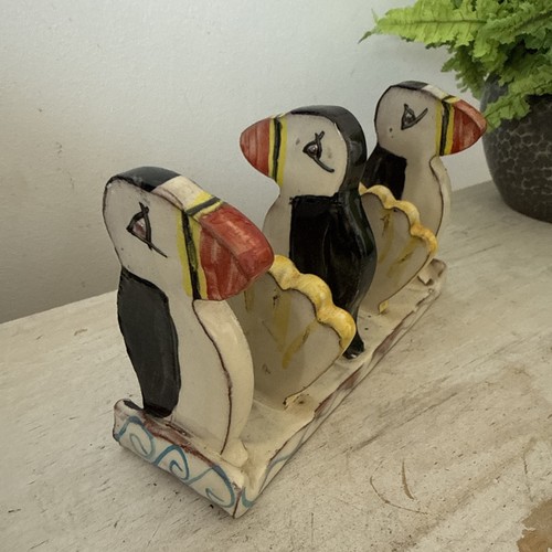 Vintage pottery puffin - pottery,