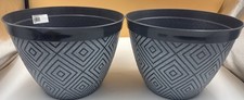 2x Starry sky Planter Grey With White 12inch