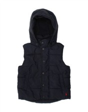 JOULES Boys Hooded Padded Gilet 3-4 Years Navy Blue Polyester AK20