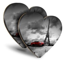 2x Heart MDF Coasters -