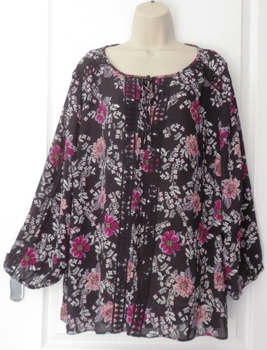 Plus ladies black floral - m&co,