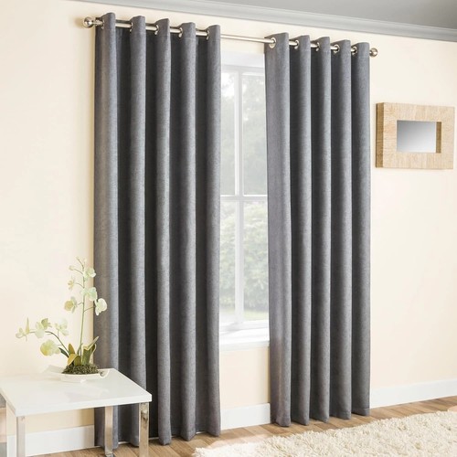 Grey textured eyelet - eyelet, curtains