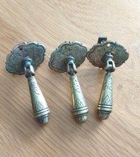 3 x Vintage Solid Brass Drop