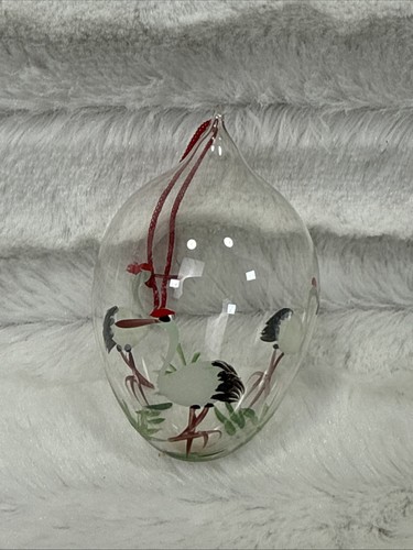 Blown glass ornament stork - blown,