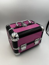 Pink / Aluminium Make up Carry Case Vanity Hairdressing Tool Box