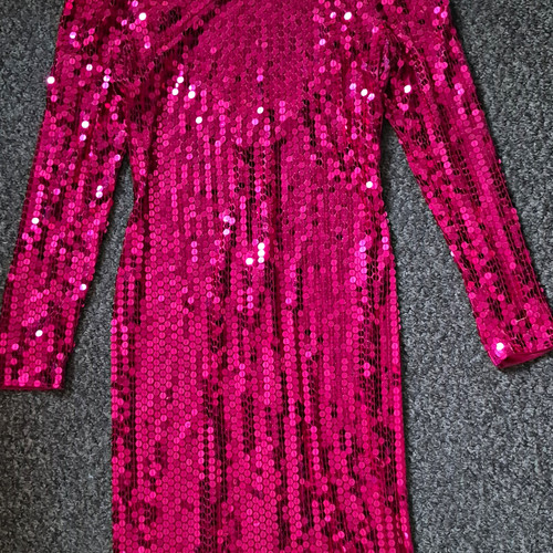 Oleg cassini pink sequin long - oleg,