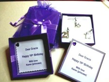 16th, 18th, 21st Special Birthday Charm Necklace Personalised Gift Box Card Gift