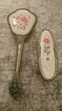 Vintage Regent of London Embroidered Dressing Table Two Brush Set