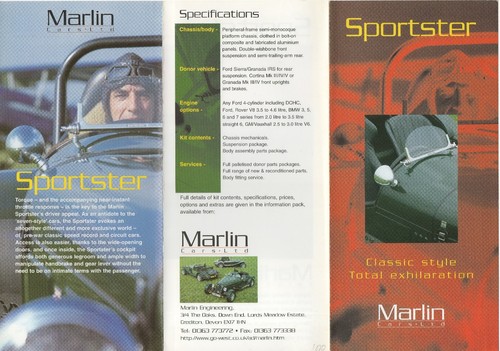 Marlin sportster kit car made - marlin,