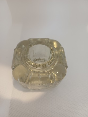 Antique square glass inkwell - antique,