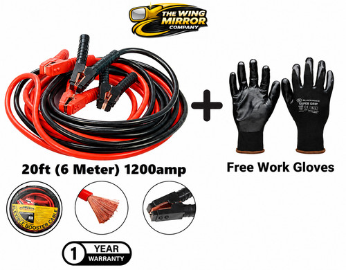 Jump leads 20ft - 20ft, (6