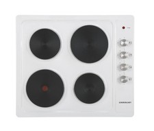 Cookology 4 Zone Built-In Electric Solid Plate Hob 60cm - White SEP601WH