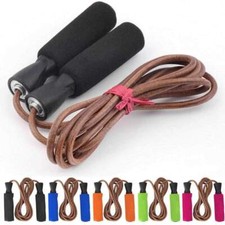 Leather Skipping Speed Rope Workout Jumping Jump Fitness Boxing Gym Exercise