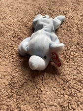 Ty Beanie Baby Peanut the Elephant 1995 Light Blue