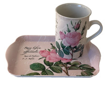 Pink Rose Mug Tray set -