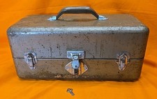 Vintage JC Higgins Metal Tackle Box Sears Roebuck & Co. 1950s Brown Fishing 