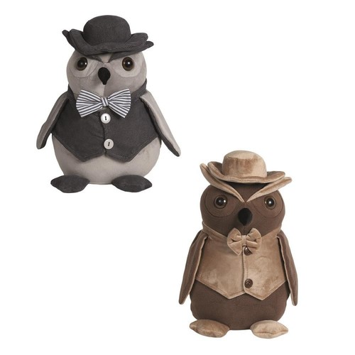 Owl door stop weighted velvet - weighted,