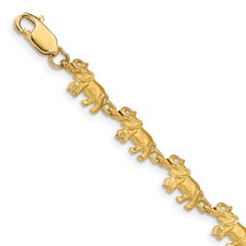 14k satin diamond cut elephant - satin,