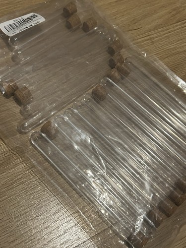 Cork test tubes plastic - 16,