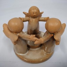 Ceramic Trio Of Angels Tea Light Candle Holder Christmas Decor