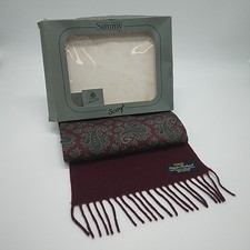 Womens Mens Unisex Vintage Sammy Scarf Lambswool Wool 1960's Boxed Paisley Print