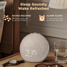 White Noise Machine: 25 Natural Sounds Bluetooth Speaker Digital Alarm Clock