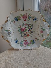 Aynsley Pembroke Platter/ Dish, Gold Rim Floral Fine Bone China Floral Vtg