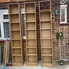 3x IKEA Billy Bookcase with Extension Unit, 237cm x 40 x 28