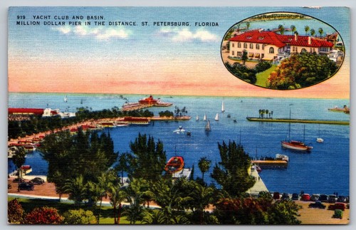 Vintage linen postcard - postcard, st