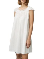 New The White Company white cotton embroidered lace trim nightdress UK 12