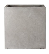 Square Garden Planters IDEALIST Light Concrete Outdoor Pots with Drainage Hole