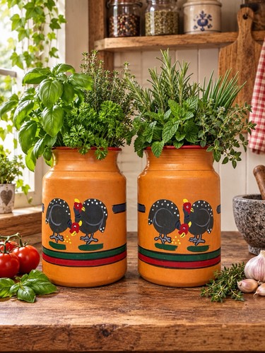 Vintage painted terracotta - vintage,