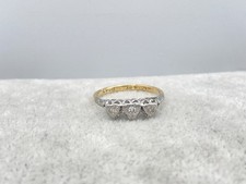 18ct Gold Platinum Set Diamond Ring Heart Shaped  Size M 2.2g