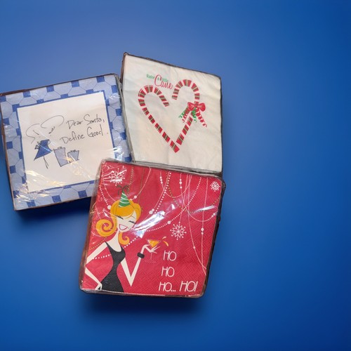 Vtg christmas beverage napkin - vtg,