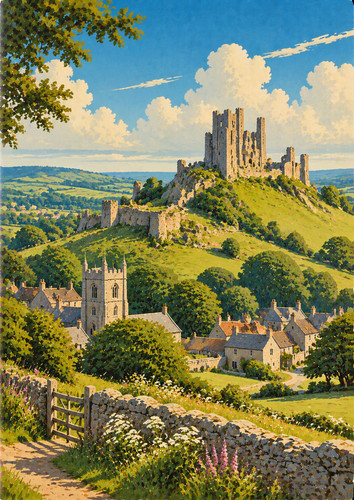 557 corfe castle - castle, dorset