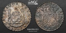 Nice 1737 Shipwreck 8 Reales Pillar Dollar silver coin - Hollandia NGC AU + COA